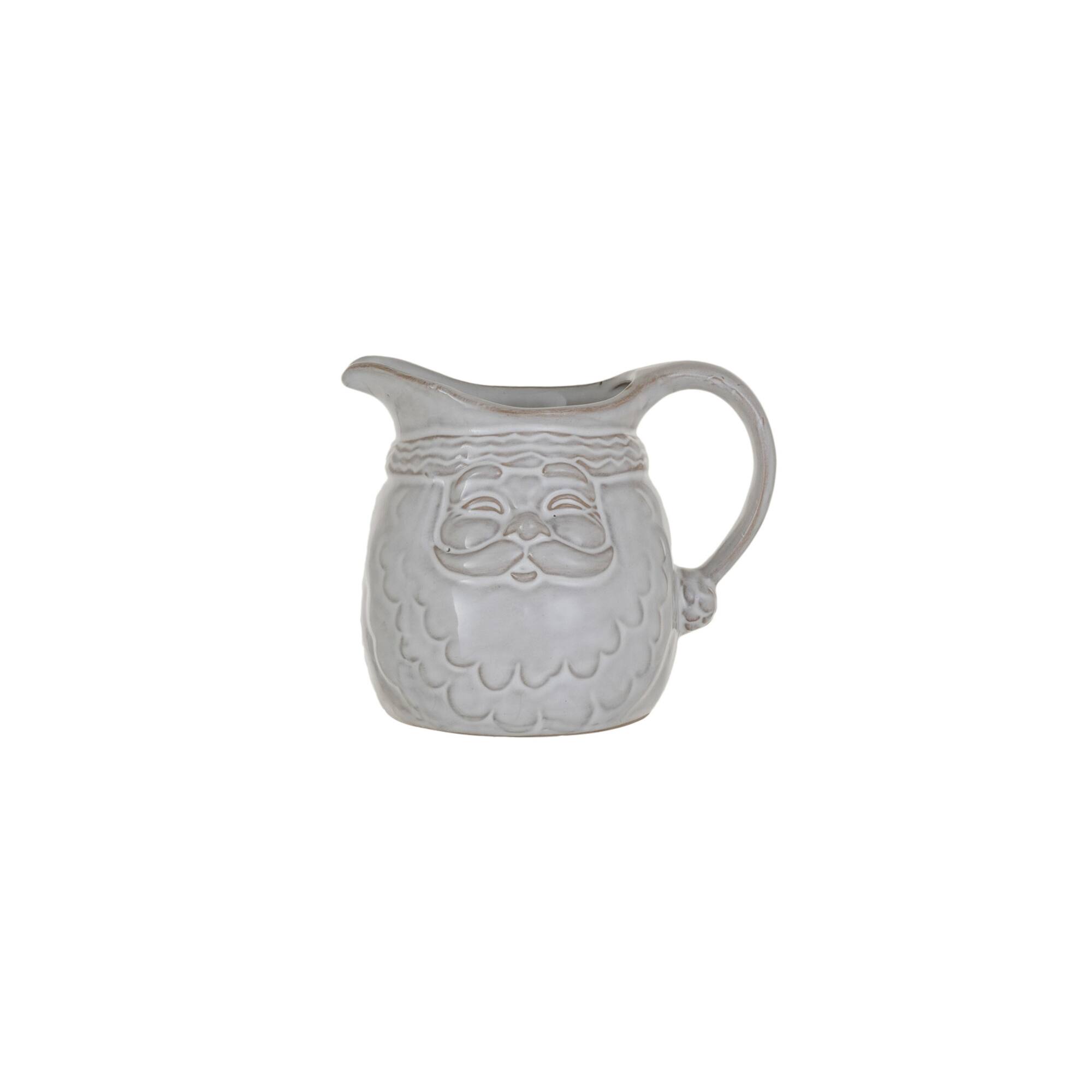 Hello Honey® 10oz. White Stoneware Santa Shaped Creamer in Reactive Glaze